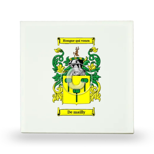 De mailly Small Ceramic Tile with Coat of Arms